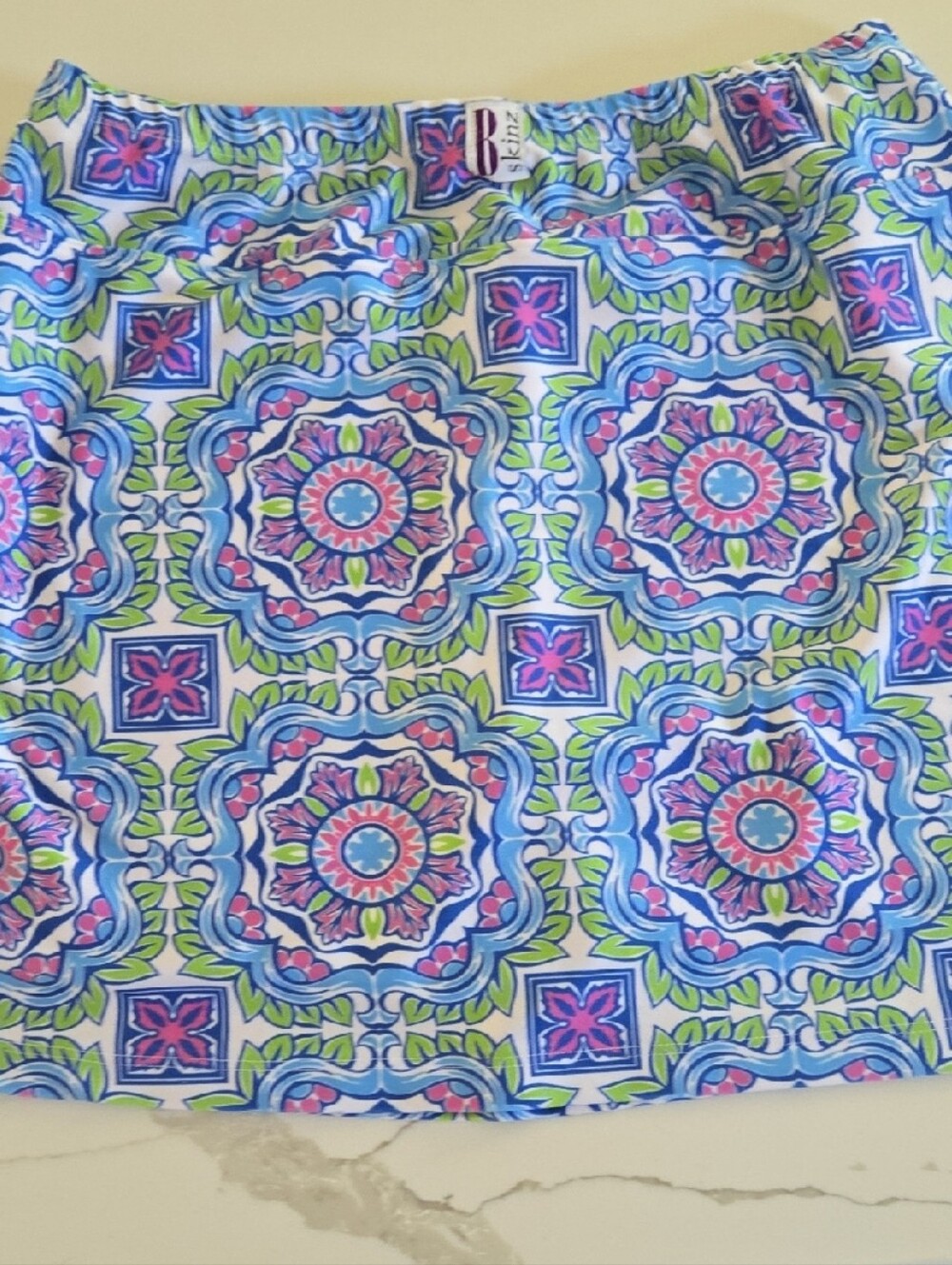 B Skinz Blue, Green and Pink Geometric Skort-Lily Pulitzer Style-Tennis, Golf